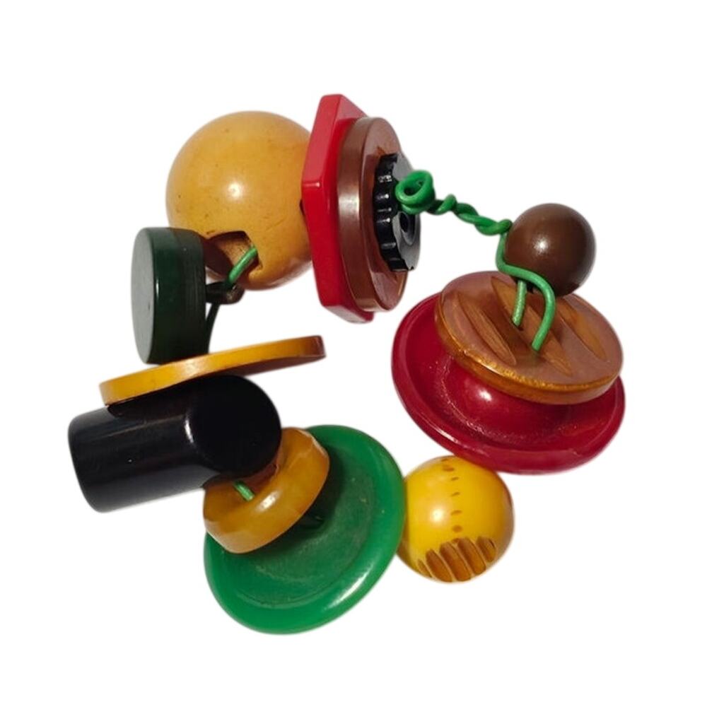 Vintage Bakelite Button Lot Colorful Art Deco Celluloid Plastic Sewing Craft